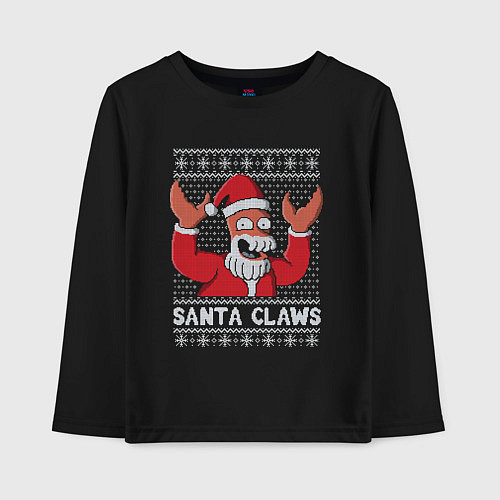 Детский лонгслив ЗОЙДБЕРГ КЛАУС, SANTA CLAWS ФУТУРАМА / Черный – фото 1