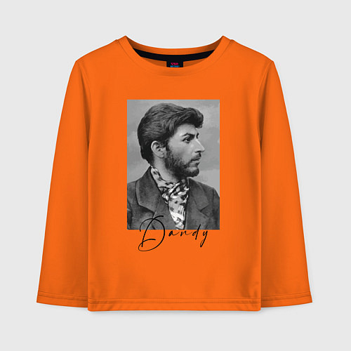 Детский лонгслив Молодой Сталин - пижон / Оранжевый – фото 1