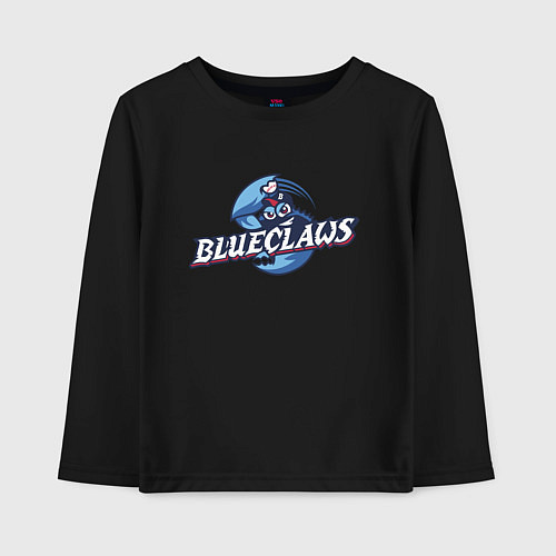 Детский лонгслив Jersey shore Blue claws - baseball team / Черный – фото 1