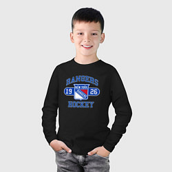 Лонгслив хлопковый детский Нью Йорк Рейнджерс, New York Rangers, цвет: черный — фото 2