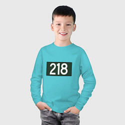 Лонгслив хлопковый детский 218 Игрок, цвет: бирюзовый — фото 2