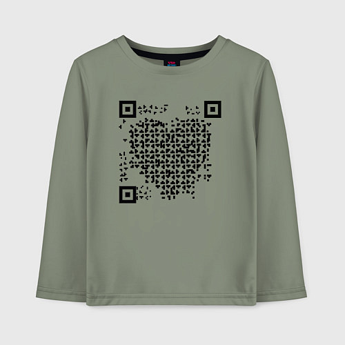 Детский лонгслив QR-Heart / Авокадо – фото 1