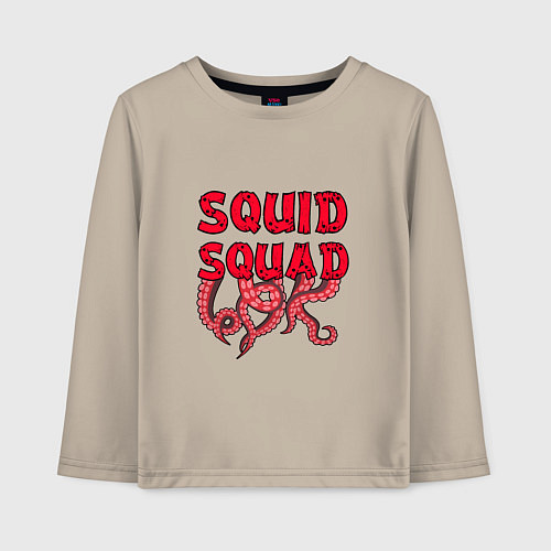 Детский лонгслив Squid Squad / Миндальный – фото 1