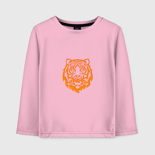 Детский лонгслив Символ года тигренок оранжевый / Светло-розовый – фото 1