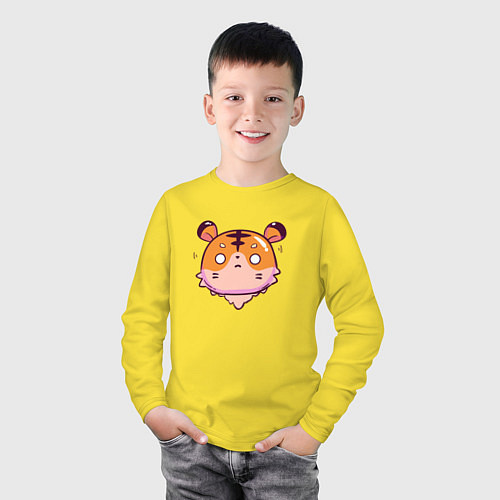 Детский лонгслив Завороженный тигр / Желтый – фото 3