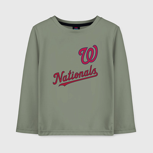 Детский лонгслив Washington Nationals - baseball team! / Авокадо – фото 1