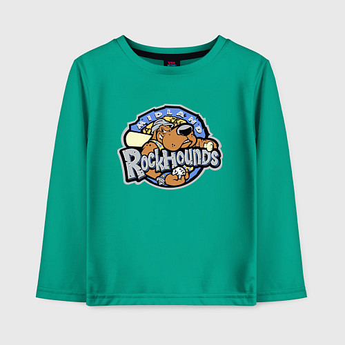 Детский лонгслив Midland Rockhounds - baseball team / Зеленый – фото 1