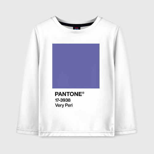 Детский лонгслив Цвет Pantone 2022 года - Very Peri / Белый – фото 1