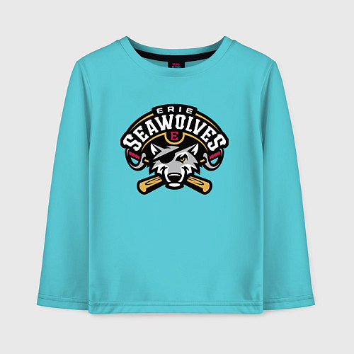 Детский лонгслив Sea Wolves - baseball team / Бирюзовый – фото 1