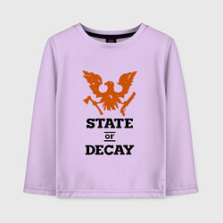 Лонгслив хлопковый детский State of Decay Эмблема Лого, цвет: лаванда