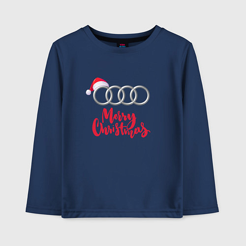 Детский лонгслив AUDI MERRY CHRISTMAS / Тёмно-синий – фото 1