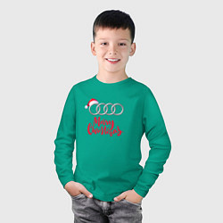 Лонгслив хлопковый детский AUDI MERRY CHRISTMAS, цвет: зеленый — фото 2