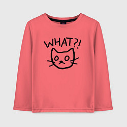 Лонгслив хлопковый детский WHAT?! ЧТО?!, цвет: коралловый
