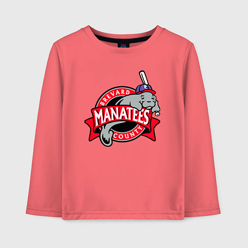 Детский лонгслив Brevard County Manatees - baseball team / Коралловый – фото 1