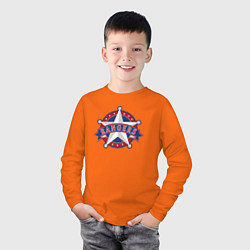 Лонгслив хлопковый детский Texas Rangers -baseball team, цвет: оранжевый — фото 2