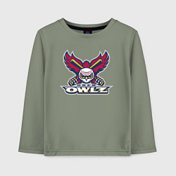 Лонгслив хлопковый детский Orem Owlz - baseball team, цвет: авокадо