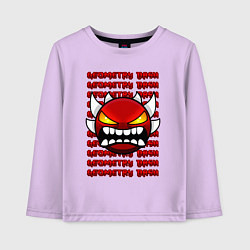 Лонгслив хлопковый детский GEOMETRY DASH КРАСНЫЙ ОГНЕННЫЙ ДЕМОН, цвет: лаванда