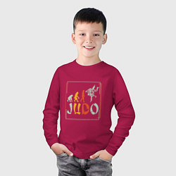 Лонгслив хлопковый детский Judo Warriors, цвет: маджента — фото 2