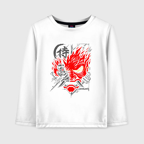 Детский лонгслив CYBERPUNK 2077 SAMURAI KEANU REEVES / Белый – фото 1