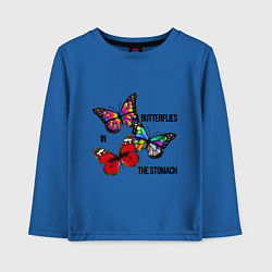 Лонгслив хлопковый детский Butterflies in the stomach, цвет: синий