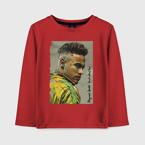 Детский лонгслив Neymar Junior - Brazil national team / Красный – фото 1