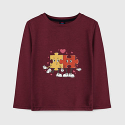 Детский лонгслив Влюбленная пара - пазлы