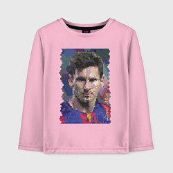 Лонгслив хлопковый детский Lionel Messi - striker, Barcelona, цвет: светло-розовый