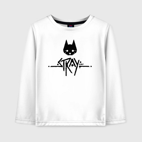 Детский лонгслив Stray: Black Logo / Белый – фото 1