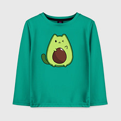 Лонгслив хлопковый детский Avo cat o подмигивает, цвет: зеленый