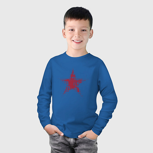 Детский лонгслив Красная звезда полутон / Синий – фото 3