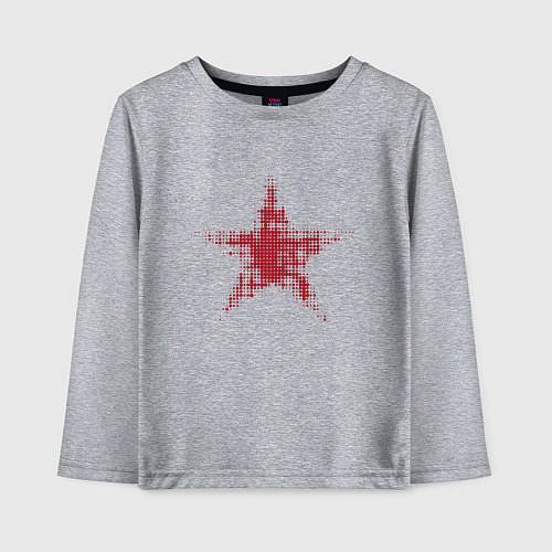 Детский лонгслив Красная звезда полутон / Меланж – фото 1