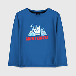 Лонгслив хлопковый детский Winterfest, цвет: синий