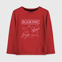 Лонгслив хлопковый детский BLACKPINK АВТОГРАФЫ БЛЭКПИНК, цвет: красный
