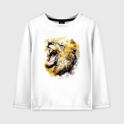 Детский лонгслив Львиный раскатистый рык / Белый – фото 1