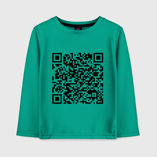 Детский лонгслив QR-код Скала Джонсон / Зеленый – фото 1