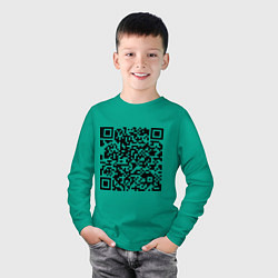 Лонгслив хлопковый детский QR-код Скала Джонсон, цвет: зеленый — фото 2