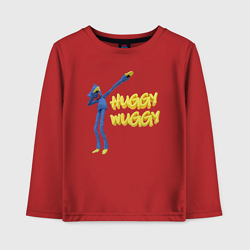 Детский лонгслив Хаги ваги Huggy Wuggy Poppy Playtime / Красный – фото 1