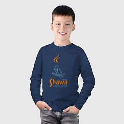 Лонгслив хлопковый детский Senior Shawa Developer, цвет: тёмно-синий — фото 2