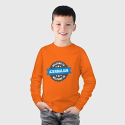 Лонгслив хлопковый детский Welcome - Ajerbaijan, цвет: оранжевый — фото 2