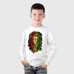 Лонгслив хлопковый детский Jam lioN, цвет: белый — фото 2