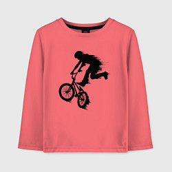 Лонгслив хлопковый детский ВЕЛОСПОРТ BMX Racing ВЕЛОСИПЕДИСТ, цвет: коралловый