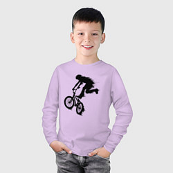 Лонгслив хлопковый детский ВЕЛОСПОРТ BMX Racing ВЕЛОСИПЕДИСТ, цвет: лаванда — фото 2