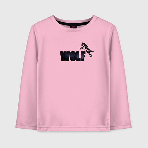 Детский лонгслив Wolf brand / Светло-розовый – фото 1