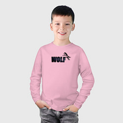 Лонгслив хлопковый детский Wolf brand, цвет: светло-розовый — фото 2