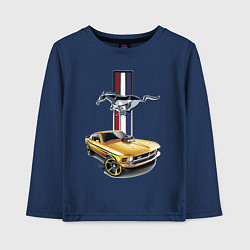 Лонгслив хлопковый детский Mustang motorsport, цвет: тёмно-синий