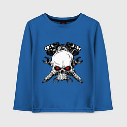 Лонгслив хлопковый детский Moto skull, цвет: синий