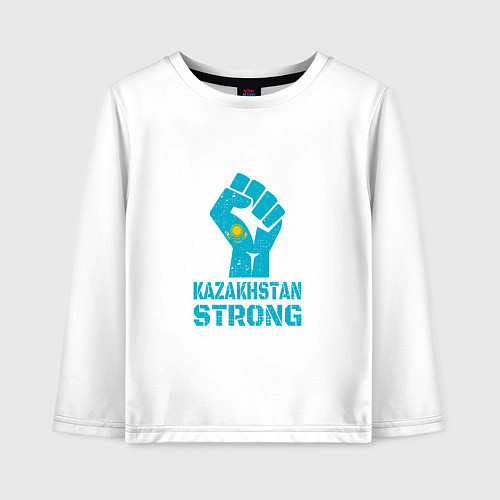Детский лонгслив Казахстан - Сила / Белый – фото 1