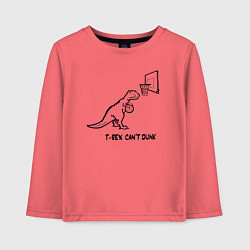 Лонгслив хлопковый детский T-REX CANT DUNK, цвет: коралловый