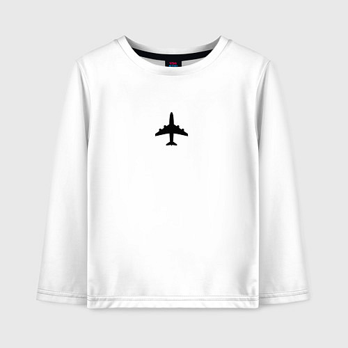 Детский лонгслив САМОЛЕТ В ОТПУСК / Белый – фото 1