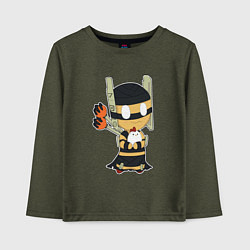 Лонгслив хлопковый детский Shadow Shaman Chibi, цвет: меланж-хаки